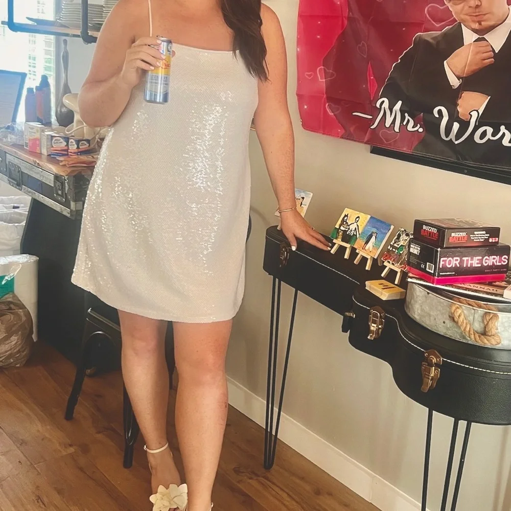 Abercrombie Sequin Squareneck Mini Dress - great bridal dress! - Picture 3 of 5